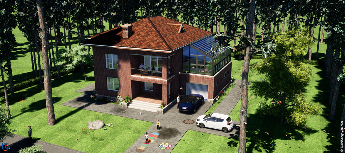 two-story energy efficient house