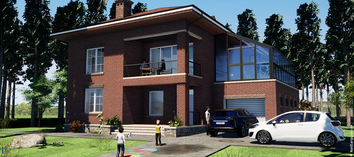 two-story energy efficient house