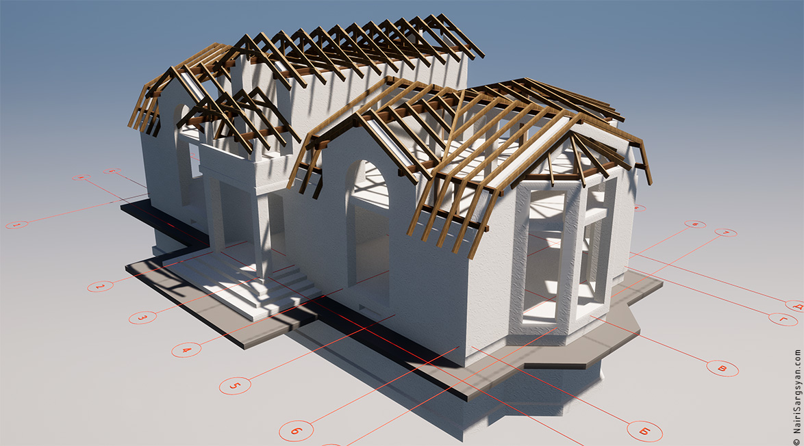 Mansard roof timber structure