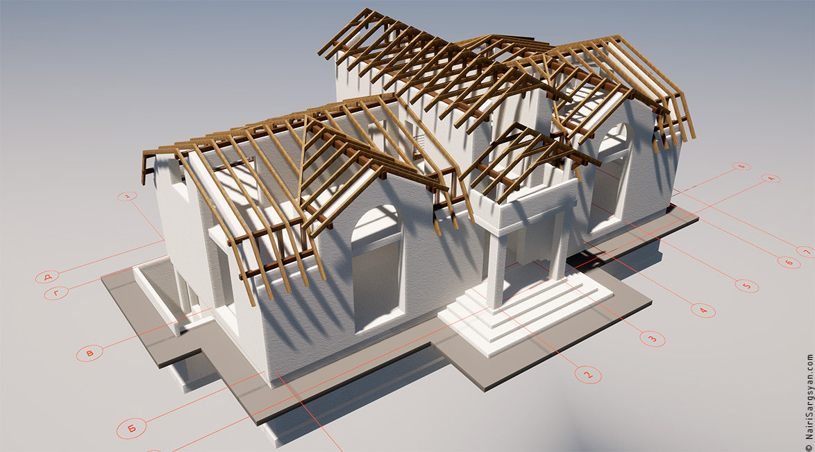 Mansard roof timber structure