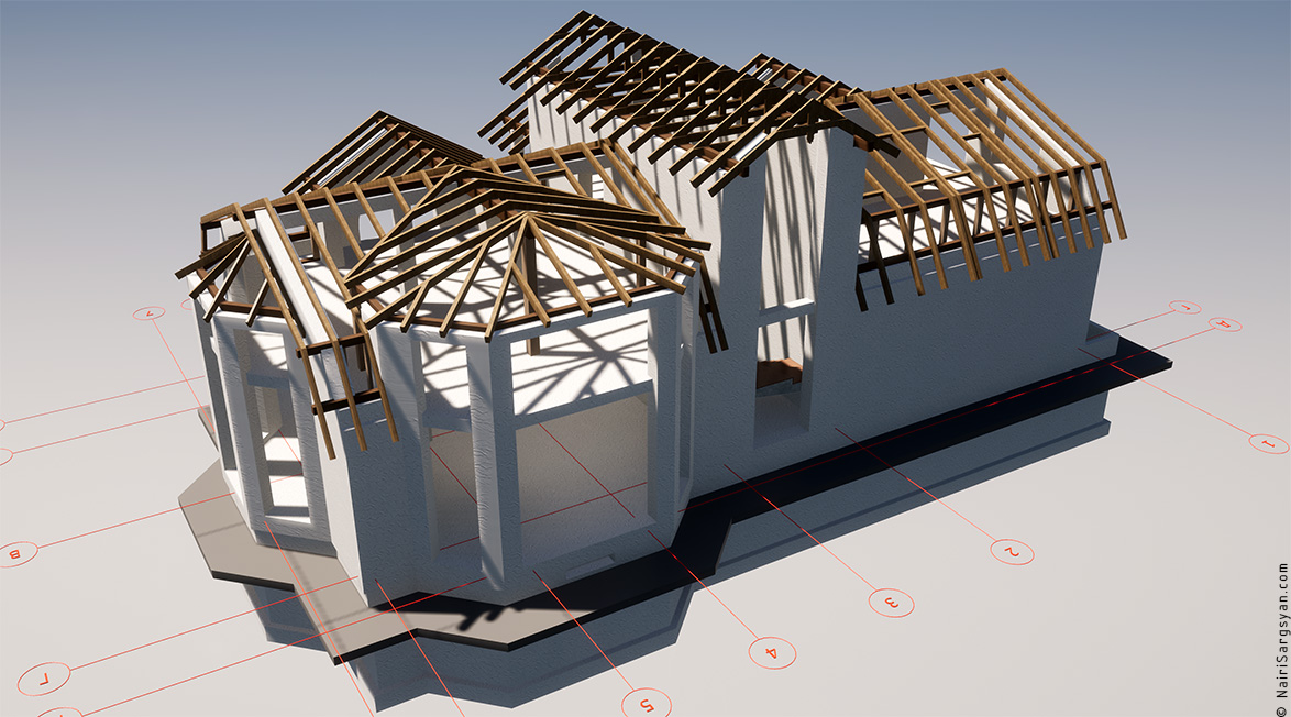 Mansard roof timber structure