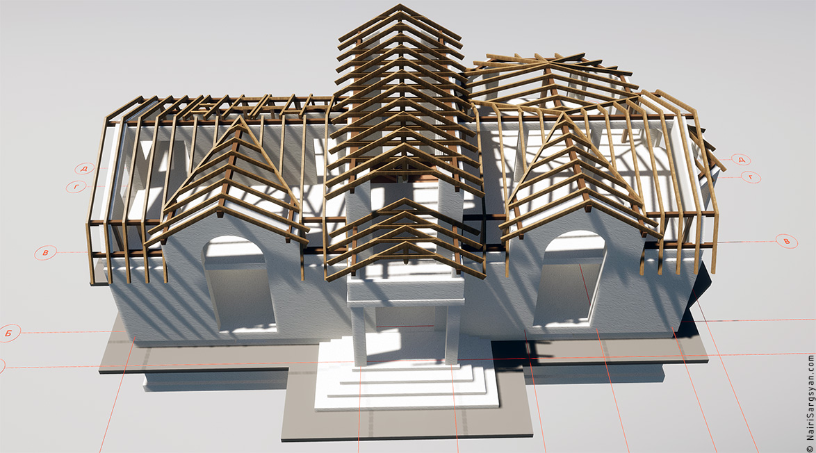 Mansard roof timber structure