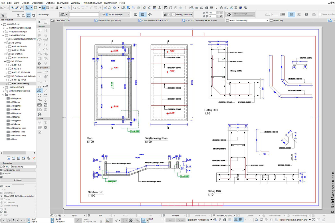 Multi-level swimming pool project